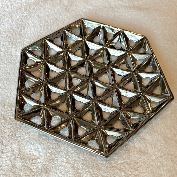 Shiny Silver Decorative Tray - Picture 1 of 3